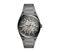 Fossil Everett Uhr für Herren, Automatik-Dreizeigerwerk mit Edelstahl- oder Lederarmband
