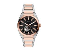 Automatikuhr FOSSIL "EVERETT", roségoldfarben, edelstahlfarben, Armbanduhren, Damen, Automatikuhr, Armbanduhr, Herrenuhr, Mechanische Uhr, Edelstahlarmband, analog (93917033-0) roségoldfarben, edelsta
