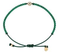 Armband FOSSIL "Sutton - Kleeblatt", gelbgoldfarben, grün, kristallweiß, kristallweiß, Armbänder, Damen, 21,6cm, Metall Polyester, Metall, Polyester, Armband, mit Glasstein - mit Acryl (70682052-0) ge