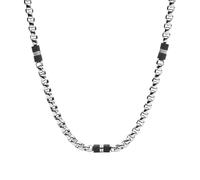 Fossil JF03314040 Herren Kette Silber Schwarz 50 cm
