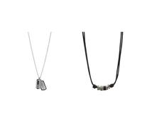 Fossil Halskette Für Männer Kleid, Silber Edelstahl Halskette, JF00494998 & Herren Kette Leder