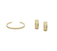 Fossil Harlow Damen Goldfarbener Edelstahl Armband- & Ohrring-Set