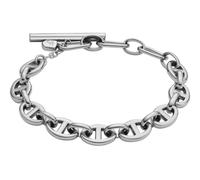 Fossil Edelstahlarmband Heritage Damen mit Karabiner- oder Knebelverschluss Dunkelstes Silber