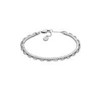 Fossil Damen-Gliederarmband Heritage D-Link Glitz Metall silberfarben, JA7273040