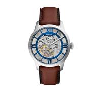 Fossil Herren Analog Mechanisches Handaufzugswerk Uhr mit Leder Armband ME3267