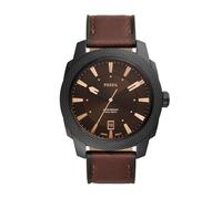 Fossil Herren Chronograph Quarz Uhr mit Leder Armband FS4656