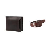 FOSSIL Herren Derrick Braunes Leder Portemonnaie und Joe Gürtel, Set