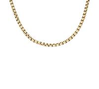 Fossil Herren-Edelstahl oder Halbedelsteine-Halskette mit Karabinerverschluss, Gold-Ton