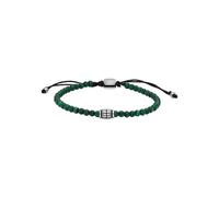 Armband FOSSIL "Schmuck Geschenk Edelstahl Armschmuck JEWELRY", grün (edelstahlfarben, schwarz, grün, grün), Armbänder, Damen, 24cm, Edelstahl, Armband, mit Hämatit, Tigerauge, Sodalith oder Malachit 