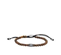 Fossil Herren-Edelstahl-Perlenarmband mit Schieberverschluss