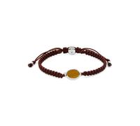 Fossil Herren Armband JF04853040 – Edelstahl-Perlenarmband, Schieberverschluss, Dunkelrot