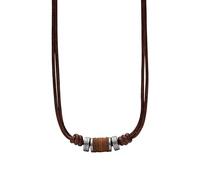 Fossil Halskette Für Männer Vintage Casual, Braun Leder Halskette, JF00899797