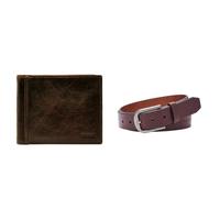 FOSSIL Herren Ingram Braunes Leder Portemonnaie und Samson Gürtel, Set