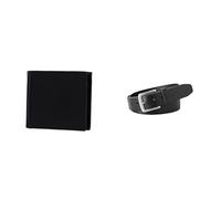 FOSSIL Herren Ingram Schwarzes Leder Portemonnaie und Joe Gürtel, Set