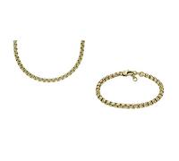 Fossil Herren Kette Halskette und Kette Armband All Stacked Up - Gold-Tone Stainless Steel