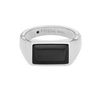 Fossil Herren-Siegelring All Stacked Up Achat schwarz, JF0460304010