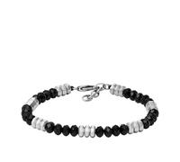 Armband FOSSIL "JEWELRY ALL STACKED UP, JF04602040, JF04606710" Armbänder Gr. Edelstahl, schwarz (edelstahlfarben, schwarz, schwarz) Fossil mit Agat (71172028-0)