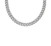 Edelstahlkette FOSSIL "HARLOW JF04696040" Halsketten Gr. Edelstahl, Länge: 50,5 cm Breite: 10 mm, silberfarben (edelstahlfarben) Damen Edelstahlketten (22112125-0)