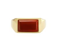 Fossil Herrenring Schmuck, Silber-Ton oder Gold-Ton Edelstahl Signet