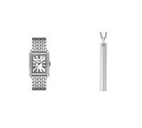 Fossil Herrenuhr Carraway und Kettenhalsband Harlow - Dreizeigeruhrwerk, Edelstahl