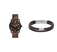 Fossil Herrenuhr Copeland, 42mm Gehäusegröße, Quarzwerk, Lederarmband Herren-Strangarmbänder JF02934040