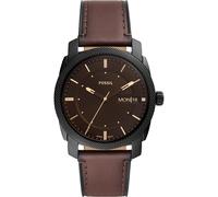 Fossil Machine uhr für Herren, Quarzwerk mit Edelstahl- oder Lederarmband, Hellbraun, 42MM