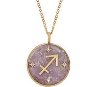 Fossil Damen-Edelstahl oder Sterlingsilber-Halskette mit Karabinerverschluss, Lila