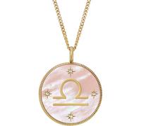Fossil Kette Edelstahl gold, rosa, Waage Damen
