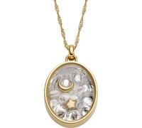 FOSSIL Women's goldfarbene Edelstahlkette mit Karabinerverschluss Runde Halskette mit Anhängern