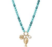 Fossil Kette Farbstein, Edelstahl One Size Damen