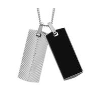 FOSSIL Herren Kette 'HARLOW' schwarz / silber, Größe One Size schwarz / silber One Size