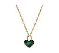 Fossil Damen goldfarbenes Edelstahlcollier mit herzförmigem Anhänger mit Karabinerverschluss