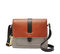 Fossil Kinley Damen große oder kleine Crossbody Geldbörse Handtasche für Frauen, Braun gestreift, Small