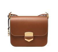 Fossil Lennox Damen Leder große oder kleine Klappe Crossbody Geldbörse Handtasche, Braun Large, Large