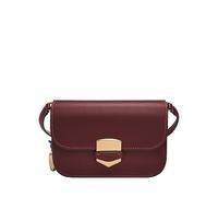 Fossil Lennox Damen Leder Große oder Kleine Klappe Crossbody Geldbörse Handtasche für Frauen, Mahagoni, Small