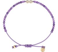 Armband FOSSIL "Sutton - Infinity Unendlichkeitsschleife", lila (gelbgoldfarben, lila, kristallweiß, kristallweiß), Armbänder, Damen, 21,6cm, Metall Polyester, Metall, Polyester, Armband, mit Glasstei