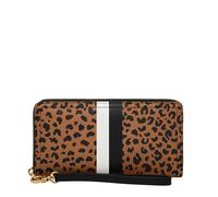 Fossil Logan Damen-Clutch, Leder, RFID-blockierend, Reißverschluss, mit Handgelenkriemen