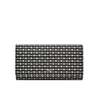 Fossil Logan Damen-Geldbörse, Kunstleder, RFID-blockierend, Clutch, Organizer, schwarz gestreift