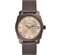 Fossil Machine uhr für Herren, Quarzwerk mit Edelstahl- oder Lederarmband, Dunkelbraun, 42MM