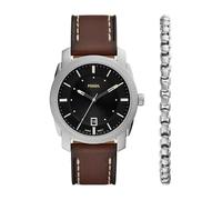 Fossil Machine Watch für Herren, Quarz-Dreizeiger-Datumswerk mit Edelstahl- oder Lederarmband