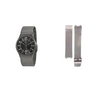 Fossil Men's Sundby Titanium Stainless Steel Watch and Replaceable Leather Strap, Gray Set