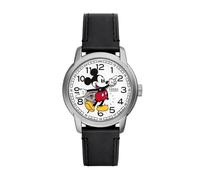 Fossil Mickey Mouse Unisex-Uhr, Automatikwerk mit Edelstahl- oder Lederarmband Weiß abgesetzt