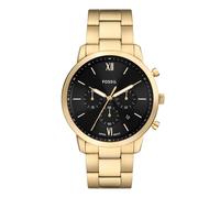 Fossil neutra chrono quarz goldfarbenem herren uhr mit schwarzem zifferblatt und edelstahl armband one_size Gold