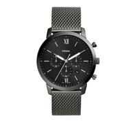 Fossil neutra chrono quarz grauem herren uhr mit schwarzem zifferblatt und edelstahl armband one_size Grau