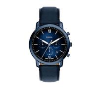 Fossil Neutra Quarz Edelstahl und Leder Chronograph Uhr, balu, 44MM, Neutra