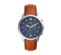 Fossil Neutra uhr für Herren, Chronographenwerk mit Edelstahl- oder Lederarmband, Blau und Braun, 44MM