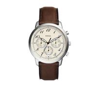 Fossil Neutra uhr für Herren, Chronographenwerk mit Edelstahl- oder Lederarmband, Braun und Creme, 44MM