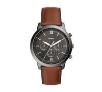 Fossil Neutra uhr für Herren, Chronographenwerk mit Edelstahl- oder Lederarmband, Braun und Dunkelgrau, 44MM