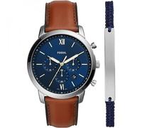 Fossil Neutra Uhr für Herren, Quarz-Chronographenwerk mit Lederarmband