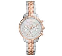 Fossil Neutra Watch für Damen, Chronographenwerk mit Edelstahl- oder Lederarmband Silber und Roségoldtöne